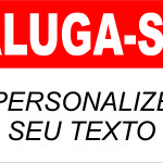 Placa de Aluga-se Vermelha - adesivo-15-x-20-cm