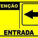 Atenção Entrada - placa-1mm-20-x-30cm