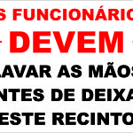 Os Funcionários Devem Lavar as Mãos Antes de Deixar este Recinto - adesivo-15-x-20-cm