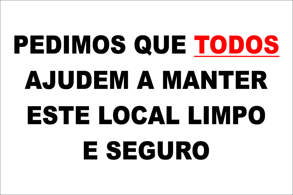 Placas de Arrumação e Limpeza | All Plak - Oficina de Comunicação