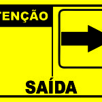 Atenção Saída - placa-1mm-20-x-30cm