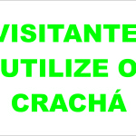 Visitante, Utilize o Crachá - adesivo-15-x-20-cm