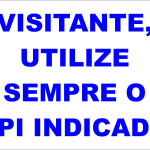 Visitante, Utilize Sempre o EPI indicado - adesivo-15-x-20-cm