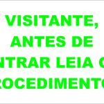 Visitante, Antes de Entrar Leia os Procedimentos - adesivo-15-x-20-cm