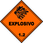 Pacote de Etiquetas Placa (Explosivo 1.2) - etiquetas-simbologia-de-risco-10-x-10cm
